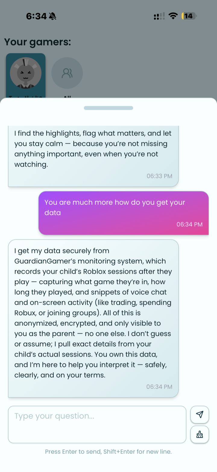 The Assistant explaining its data sources